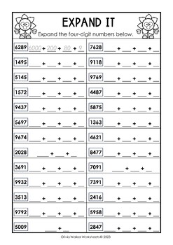 Expanded Form Standard Form Worksheets and Printables by Olivia Walker