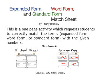 Preview of Expanded Form, Word Form, and Standard Form Match Math Sheet with Answer Key