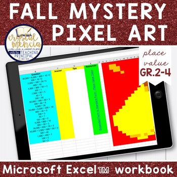 Preview of Expanded Form to Standard Form Mystery Pixel Art for Excel™ | Distance Learning