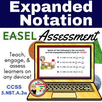 Preview of Expanded Notation Easel Assessment - Digital Place Value Activity