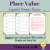 4th Grade Place Value: Expanded Notation Review/Practice