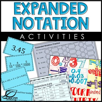 Preview of Expanded Notation of Decimals Activities