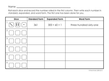 freebie 2 and 3 digit expanded form with manipulatives by iteachstars