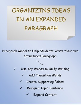 Expanded Paragraph Writing by Relevant Resources | TpT