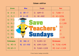 Expanded column addition lesson plans, worksheets and othe