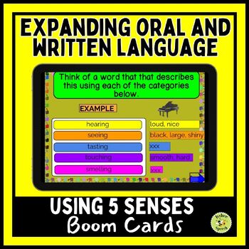 Preview of Expanding Language Using the Five Senses Boom Cards