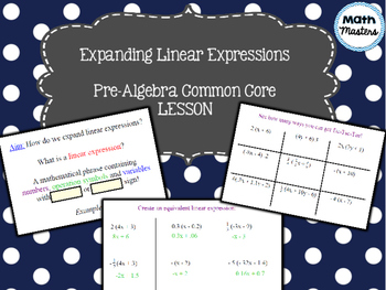 Preview of Expanding Linear Expressions