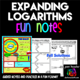 Expanding Logarithms FUN Notes Doodle Pages