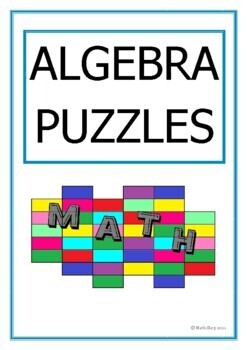 Algebra Puzzles by Math Shop | Teachers Pay Teachers