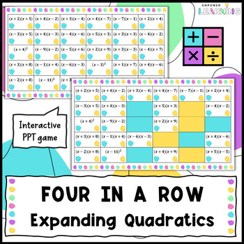 Preview of Expanding Quadratic Expressions, Algebra Four in a Row Game