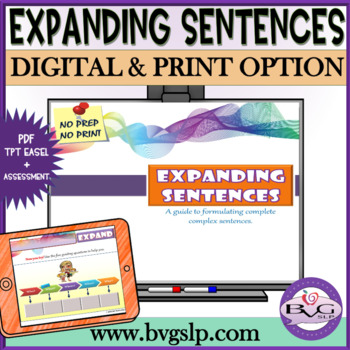 Preview of Expanding Sentences | Digital or Print | Elaboration Practice | PDF + TPT Easel
