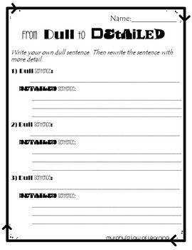 Expanding Sentences Worksheets (EDITABLE) by Murphy's Law of Learning