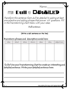 Expanding Sentences Worksheets (EDITABLE) by Murphy's Law of Learning