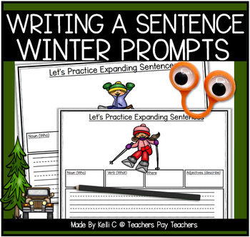 Preview of Sentence Writing Activities With Winter Related Picture Prompts  Snow