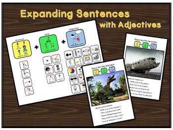 Preview of Expanding Sentences with Adjectives Photo Cards