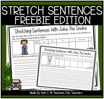 Preview of Jake The Snake Sentence Building Worksheets and Chant  FREEBIE