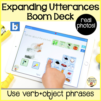 Preview of Expanding Utterances Photos Verb + Object 2 Word Phrases Boom Cards Increase MLU