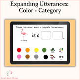 Expanding Utterances: Color + Category - Boom Cards™ Speec