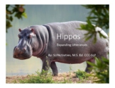 Expanding Utterances- Hippo Themed- Visual sentence builder