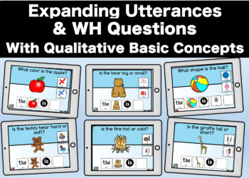 Preview of Expanding Utterances & WH Questions with Qualitative Basic Concepts Activity