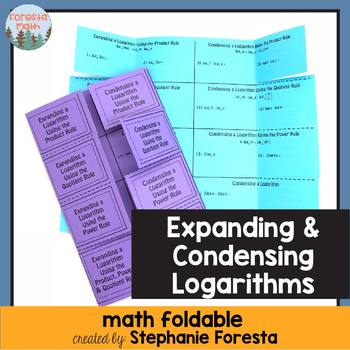 Preview of Expanding and Condensing Logarithms Foldable