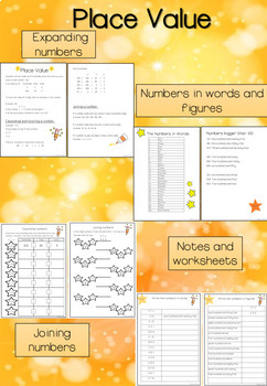 Preview of Expanding & Joining Numbers, Number Names, Distance Learning (notes, worksheets)