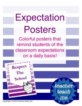 Expectation Posters by teacher teach me | Teachers Pay Teachers