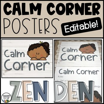 Preview of Expectation Posters for your Calm Corner, Zen Den, or Zen Zone - EDITABLE