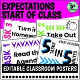 Expectations: Start of Class Editable Posters