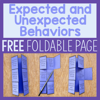 Preview of Expected And Unexpected Behaviors Foldable Activity - FREE!