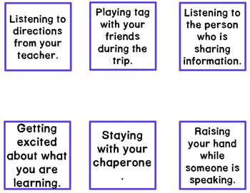 Expected & Unexpected Behavior File Folder- Going on a Field Trip