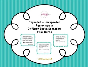 Preview of Expected/Unexpected Difficult Social Scenarios Task Cards