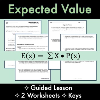 Preview of Expected Value [Statistics & Probability] - FULL LESSON, WORKSHEETS, KEYS