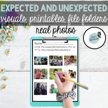 Preview of Expected and Unexpected Behavior Activities with Real Photos