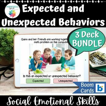Preview of Expected vs Unexpected Behaviors Boom Cards™ Bundle Speech Therapy Social Skills