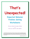 Expected and Unexpected Scenario Problem Solving Worksheets
