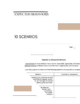 Preview of Expected vs Unexpected Behaviors: Analyzing Behaviors for Middle and High School