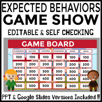 Preview of Expected vs Unexpected Behaviors Review Game Show - Editable Jeopardy-Style Game