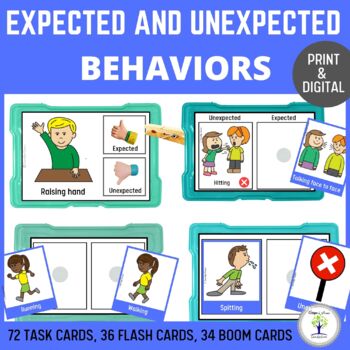 Preview of Expected vs Unexpected Behaviors | Task Cards and Boom Cards