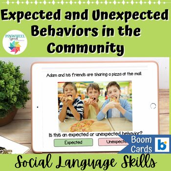 Preview of Expected vs Unexpected Behaviors in the COMMUNITY Boom Cards™ Social Skills