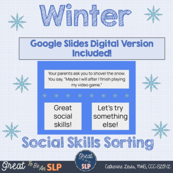 Social Skills Sorting Activity- Winter Themed by Great To Be An SLP