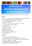 Expected vs. unexpected classroom behavior