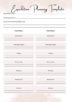 Preview of Expedition Planning Overview Template