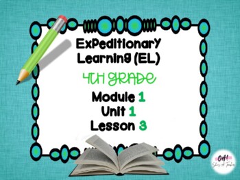 Preview of Expeditionary Learning (EL) Fourth Grade Module 1: Unit 1: Lesson 3 PowerPoint