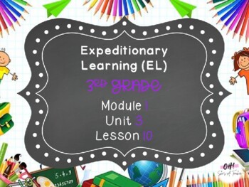 Preview of Expeditionary Learning (EL) Third Grade Module 1: Unit 3: Lesson 10 PowerPoint