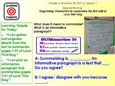 Expeditionary Learning Module 1B, 4th grade ELA, Unit 2, Lesson 1
