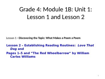 Preview of Expeditionary Learning Unit 1B - Grade 4 Lessons 1 and 2