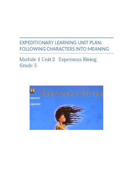 Preview of NYCDOE Expeditionary Learning Unit Plan: Module 1 Unit 2 Esperanza Rising 5th Gr