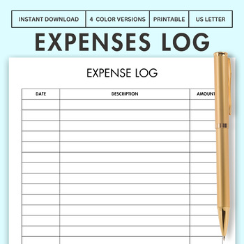 Expense Log Life Planner Teaching Planner Printable Classroom Form