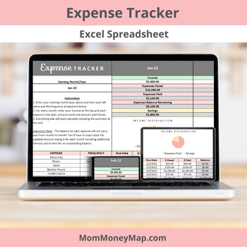 Preview of Expense Tracker Excel Spreadsheet
